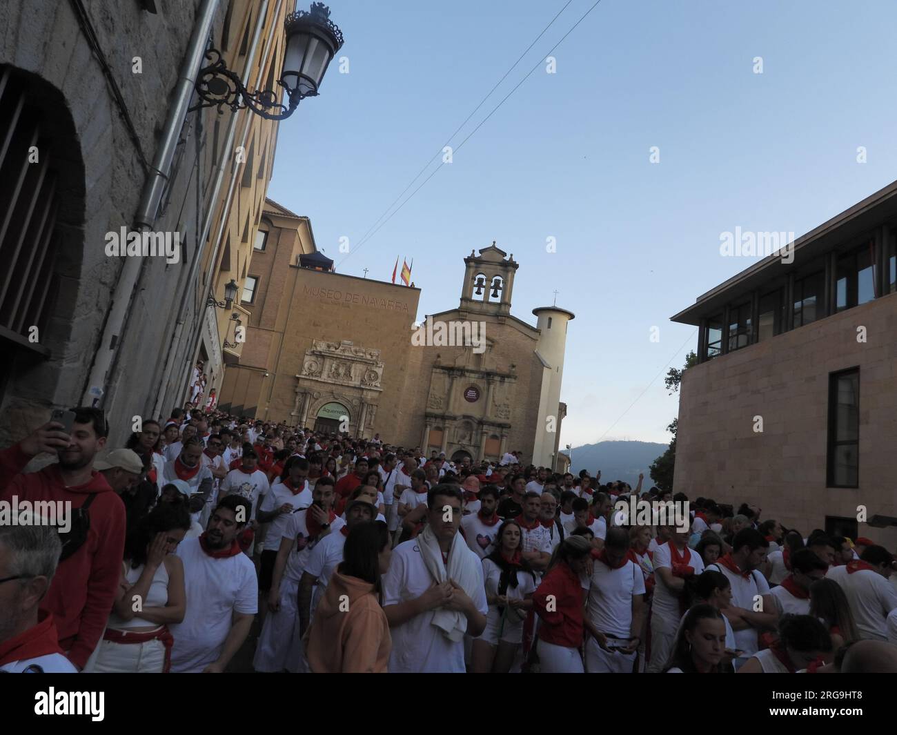 Espagne : Festival de San Fermin à Pamplona, Navarre Banque D'Images