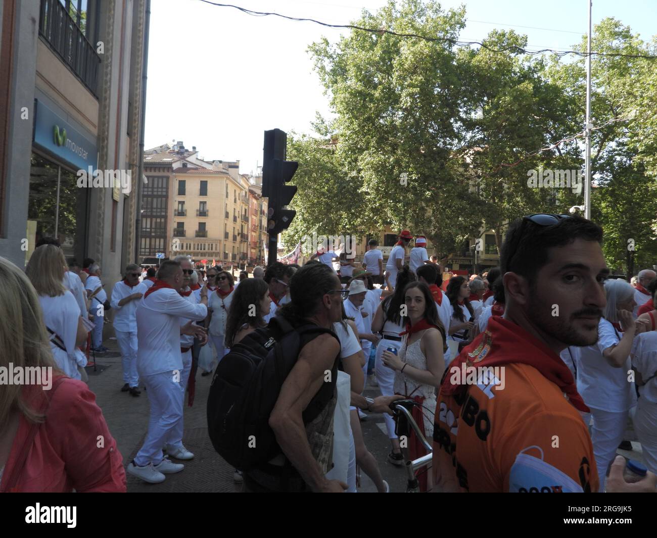 Espagne : Festival de San Fermin à Pamplona, Navarre Banque D'Images