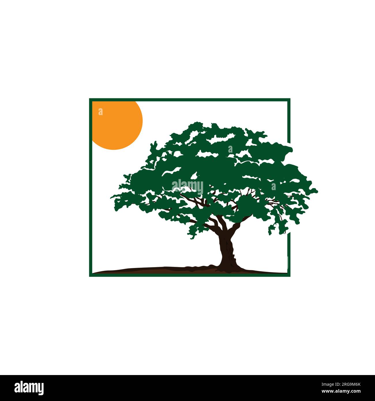 Modèle vectoriel d'illustration de conception de logo Landscape Tree. Illustration vectorielle Illustration de Vecteur