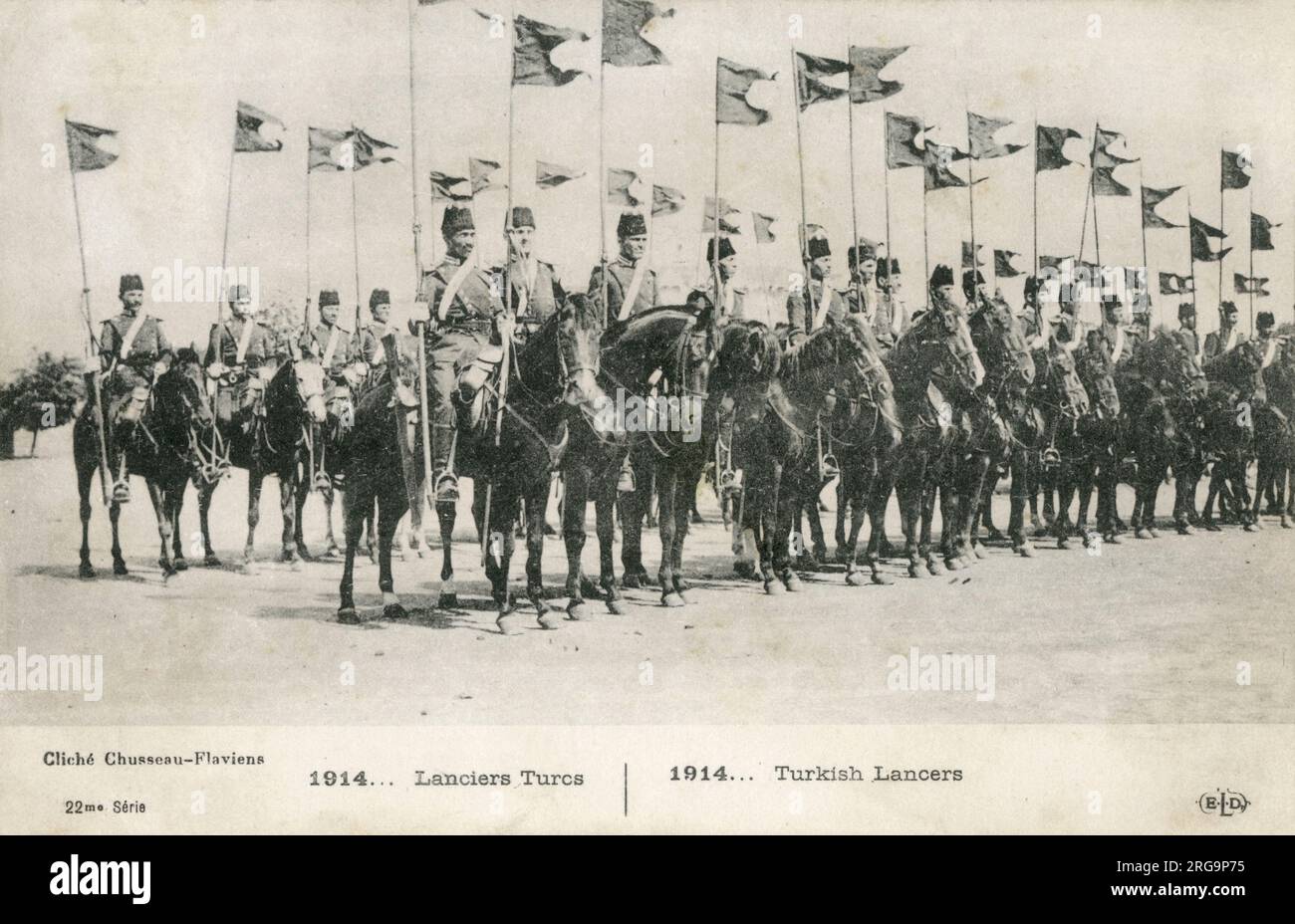 WW1 - Lancers turcs à cheval Banque D'Images