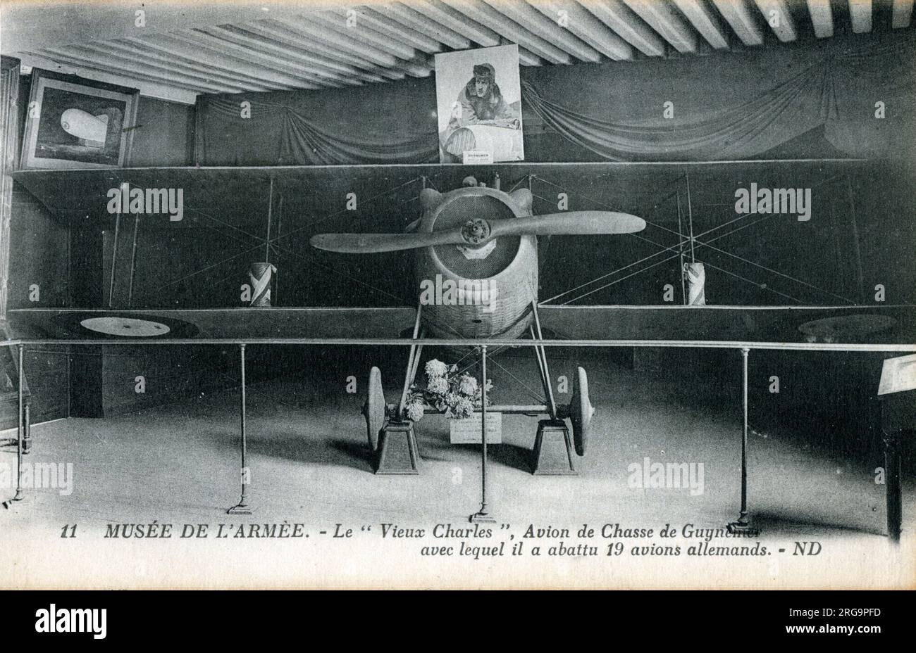 L'avion SPAD S.VII original, surnommé « Vieux Charles », aujourd'hui conservé au Musée de l'Air et de l'espace du pilote français Georges Guynemer (1894-1917), le deuxième as de chasse français avec 54 victoires pendant la première Guerre mondiale, et un héros national français au moment de sa mort. Banque D'Images