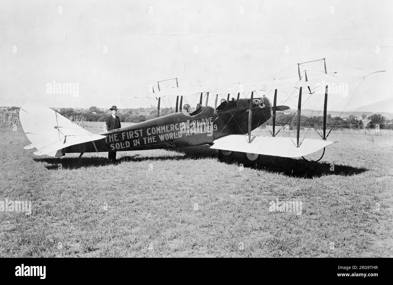 Un Curtiss JN-6 Jenny civilisé, a fait la tournée comme le premier avion commercial à être vendu aux États-Unis d'Amérique. Banque D'Images