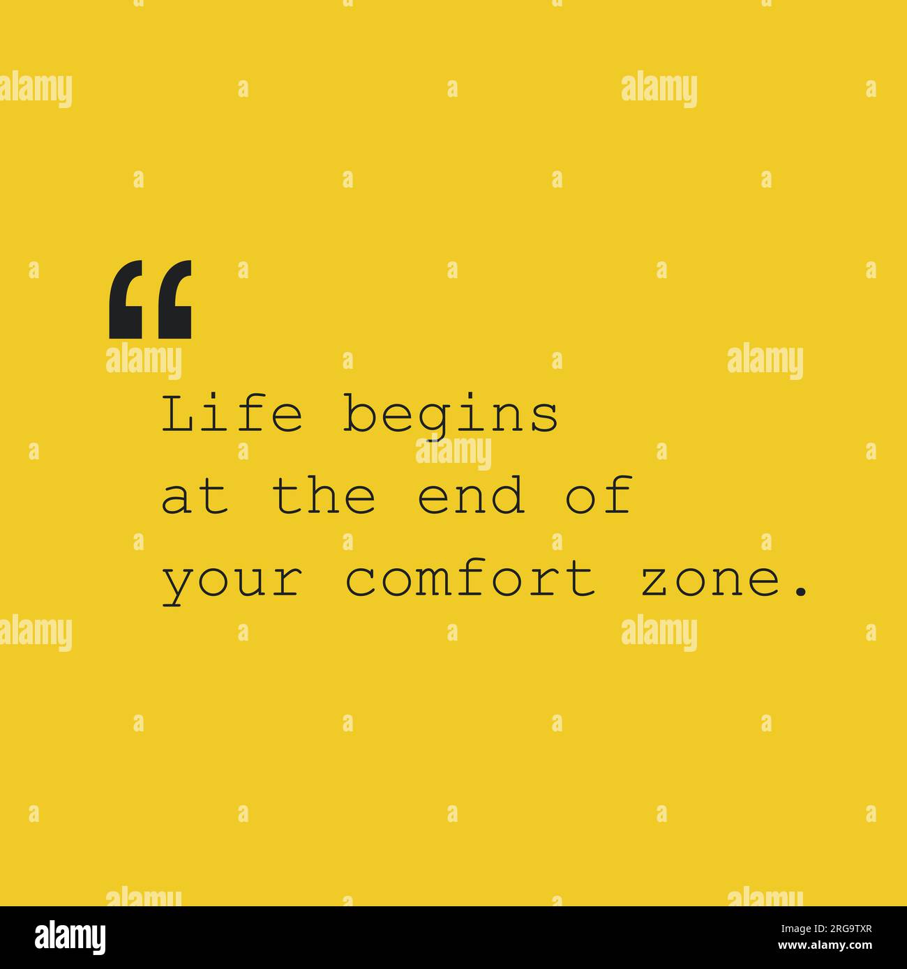 La vie commence à la fin de votre zone de confort - citation inspirante, slogan, dire - Success concept Design avec guillemet Illustration de Vecteur