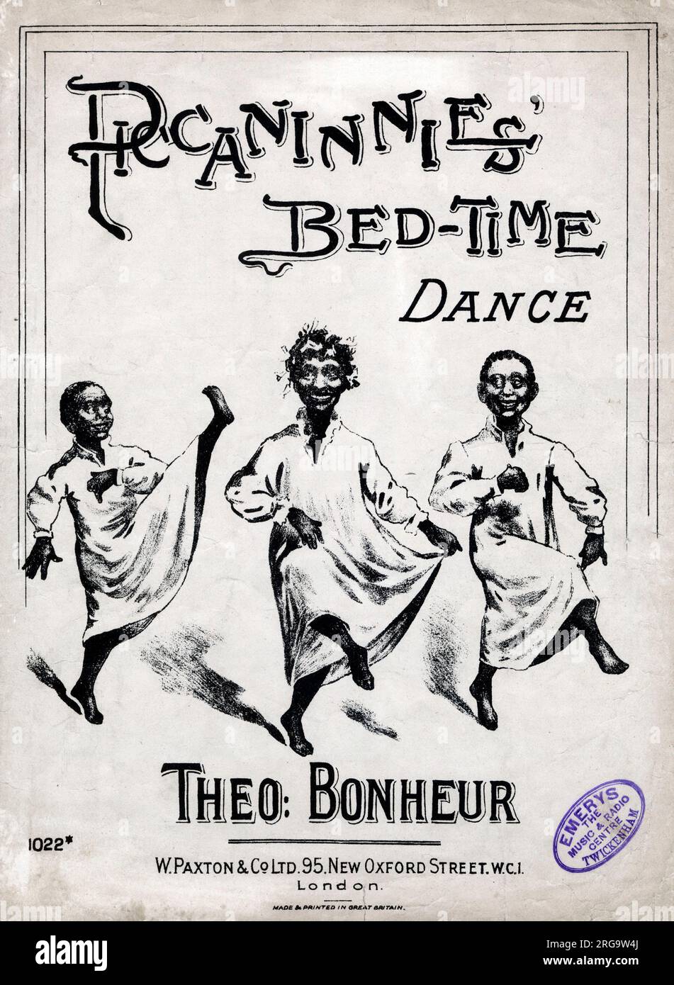 Couverture musicale, danse du lit des picaninnies, Theo bonheur. Banque D'Images
