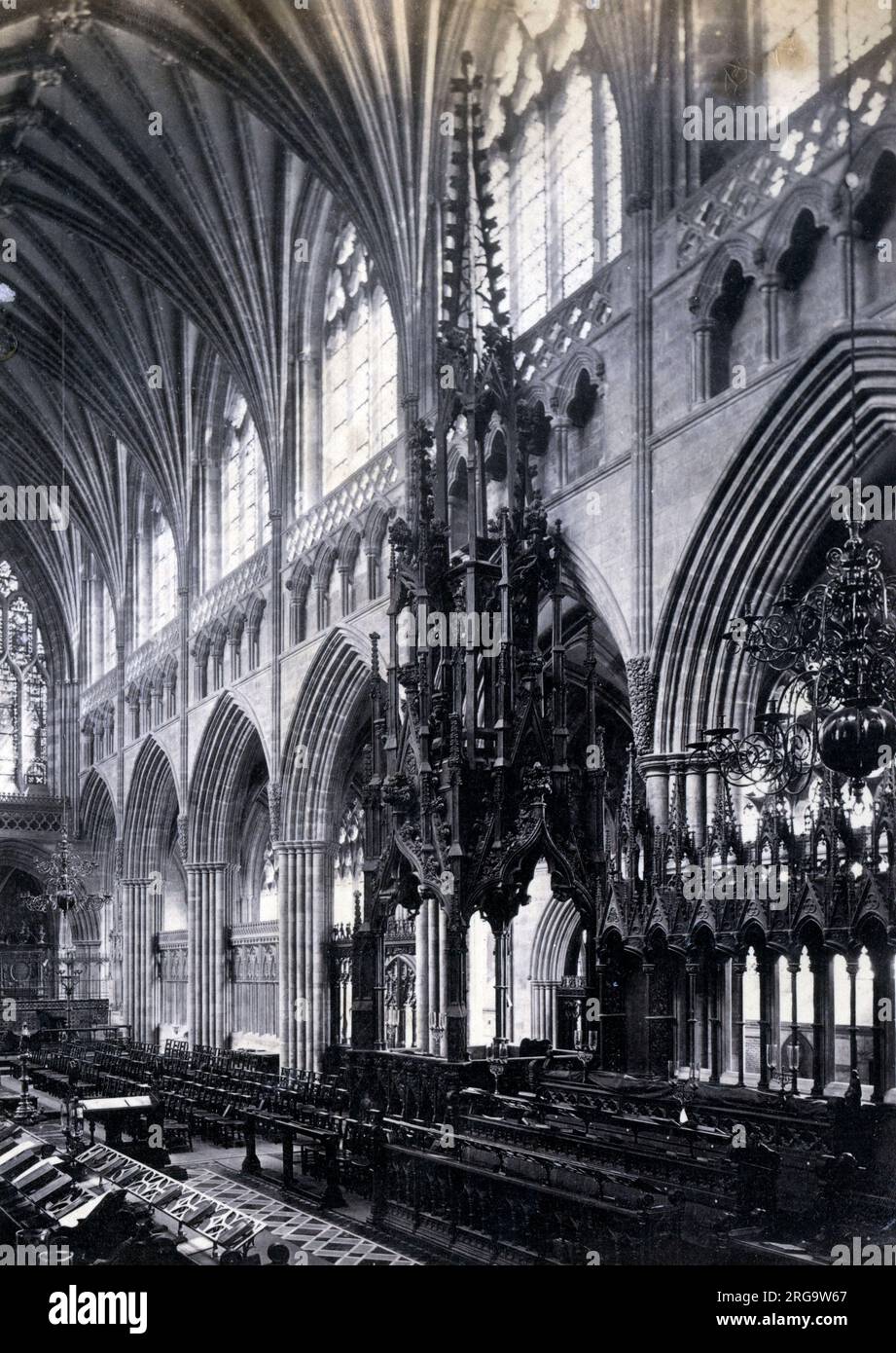 La Nave - Cathédrale d'Exeter, Devon. Banque D'Images