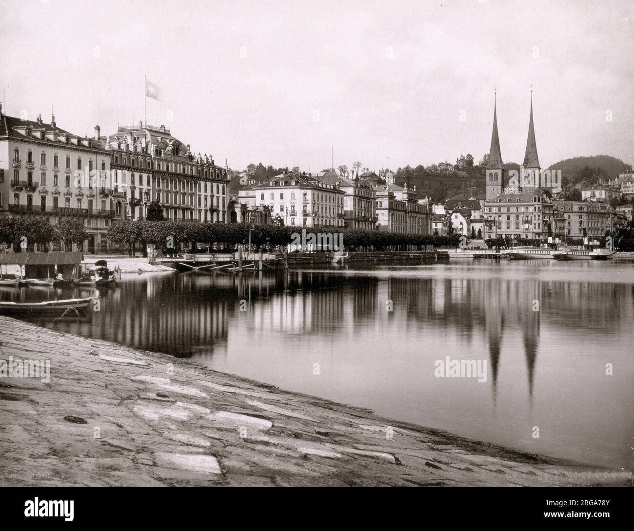 Photographie vintage du 19th siècle : Lucerne Suisse Banque D'Images