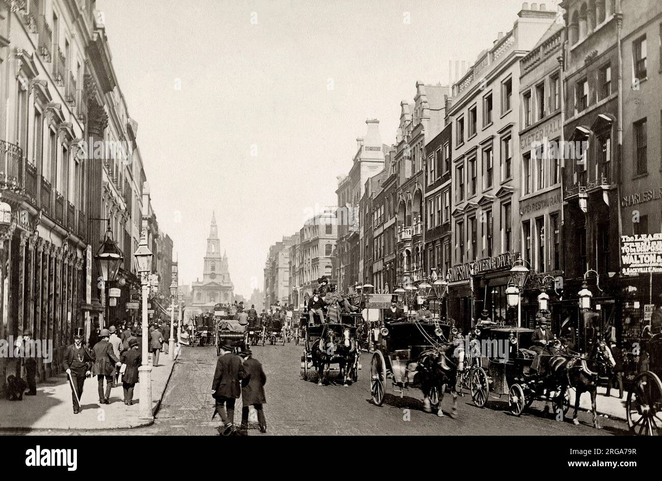 Photographie vintage du 19th siècle : The Strand, Londres Banque D'Images