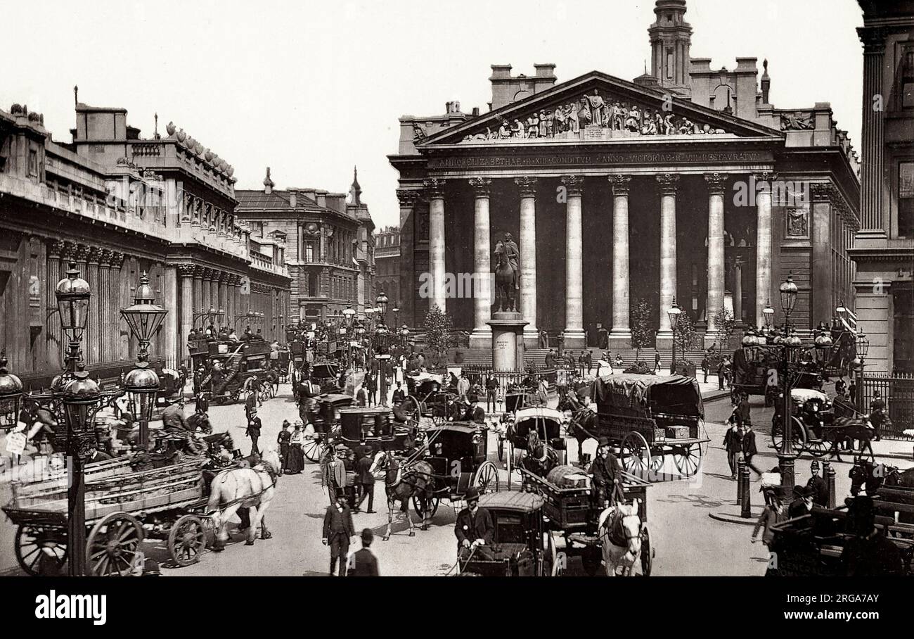 Photographie vintage du 19th siècle : The Royal Exchange, Londres Banque D'Images
