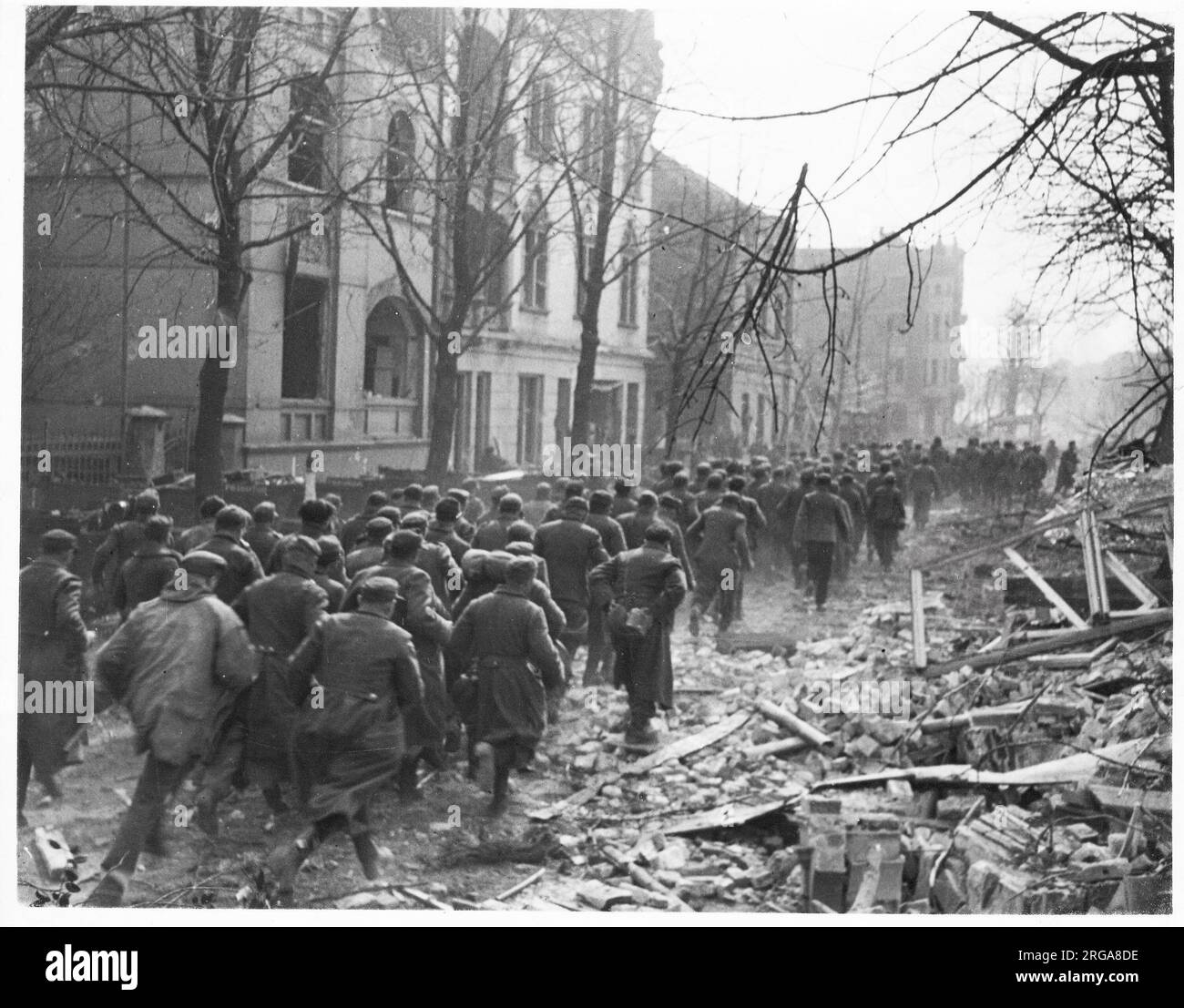 Photographie de la Seconde Guerre mondiale - capturée par les prisonniers allemands à Wesel Banque D'Images