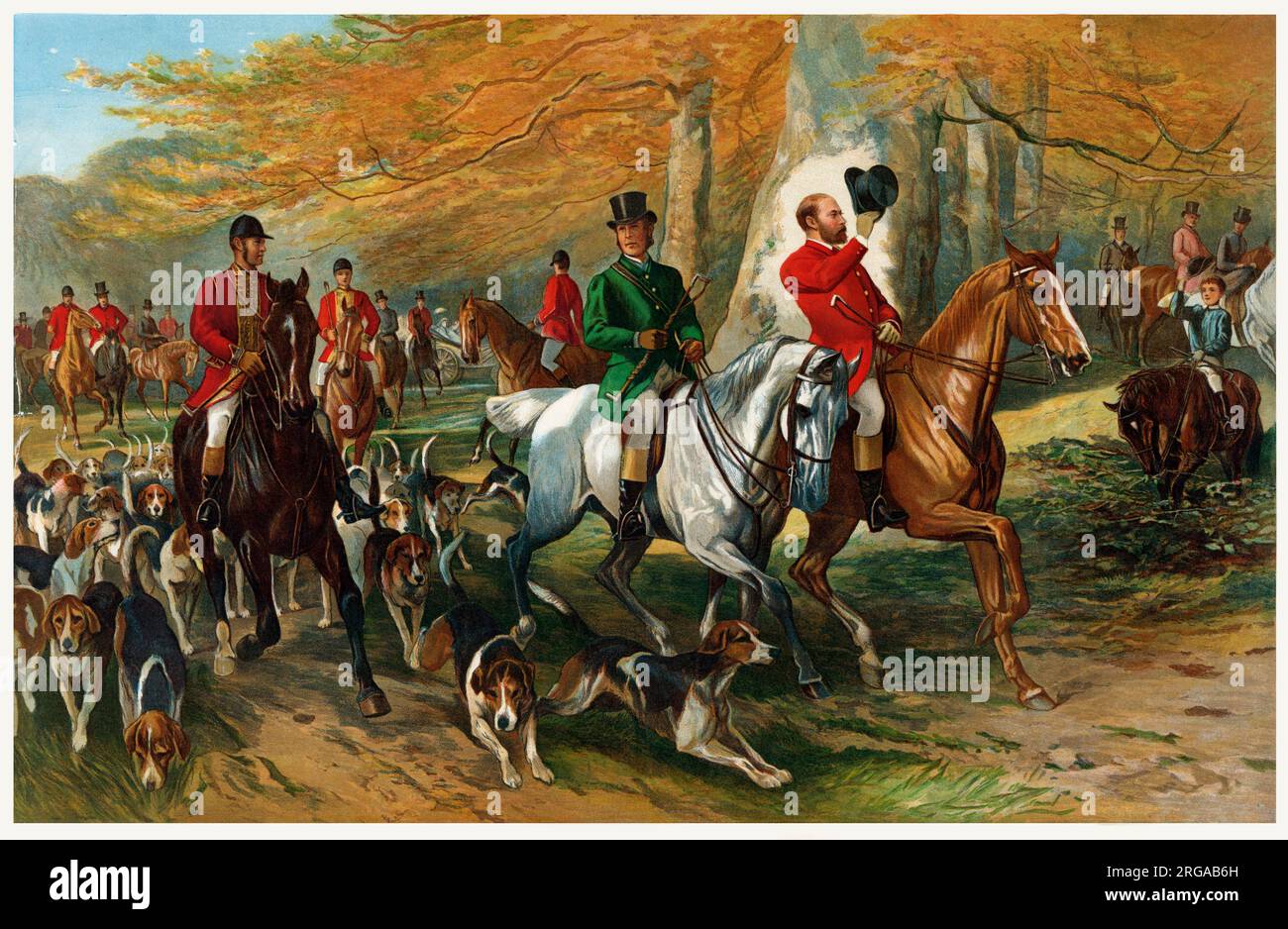 The Royal Stag Hounds - Prince de Galles et Lord Cork Banque D'Images