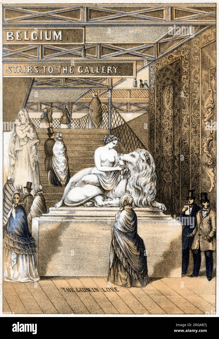 La grande exposition de 1851, Hyde Park, Londres - le Lion en amour Banque D'Images