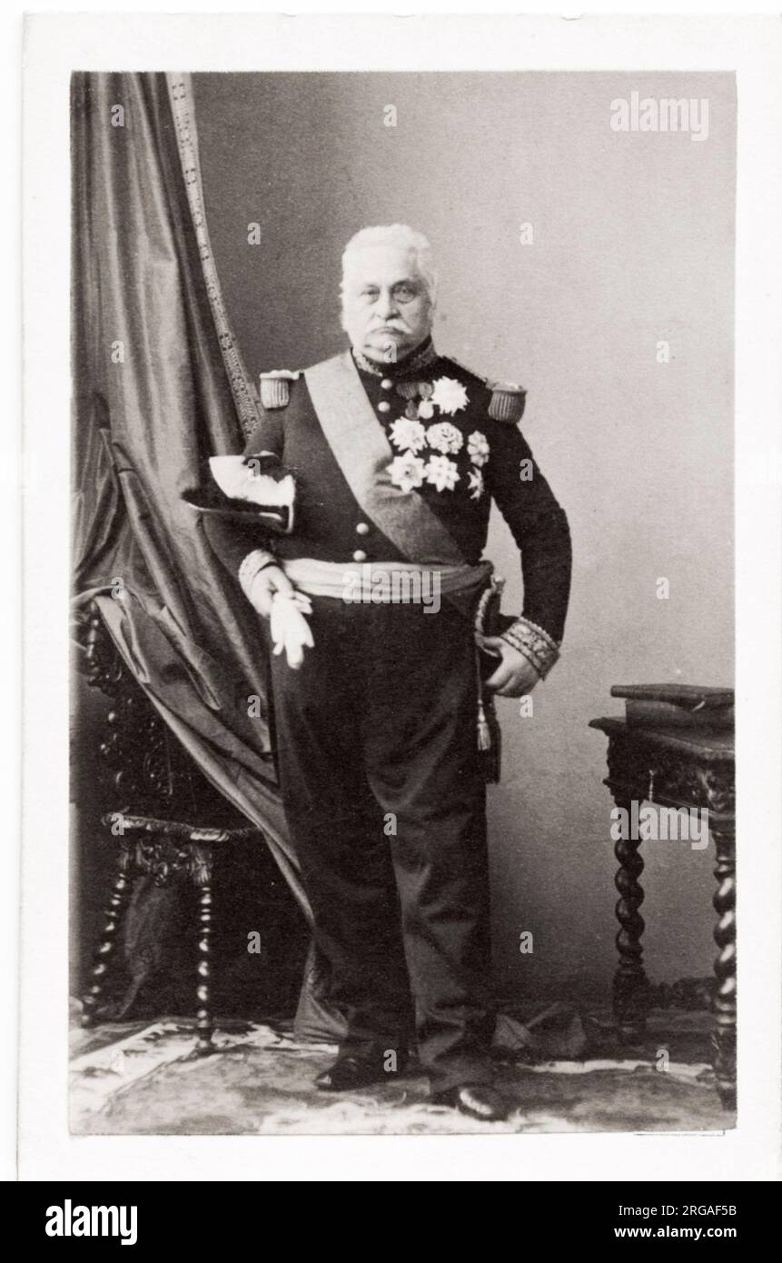 Photographie vintage du 19e siècle : Alphonse Henri, comte d'Hautpoul (4 janvier 1789 - 27 juillet 1865) fut Premier ministre de France du 31 octobre 1849 au 10 avril 1851 pendant la Seconde République française. Banque D'Images