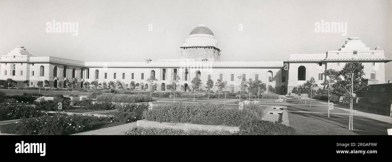 Début du XXe siècle - photo ancienne des bâtiments, New Delhi, Inde. Banque D'Images