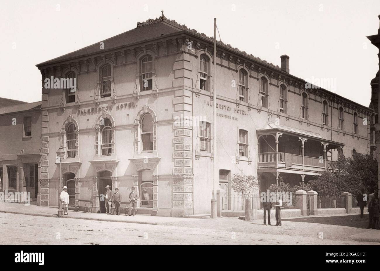 Photo du XIXe siècle : Hôtel Palmerston, Port Elizabeth., Afrique du Sud. Banque D'Images