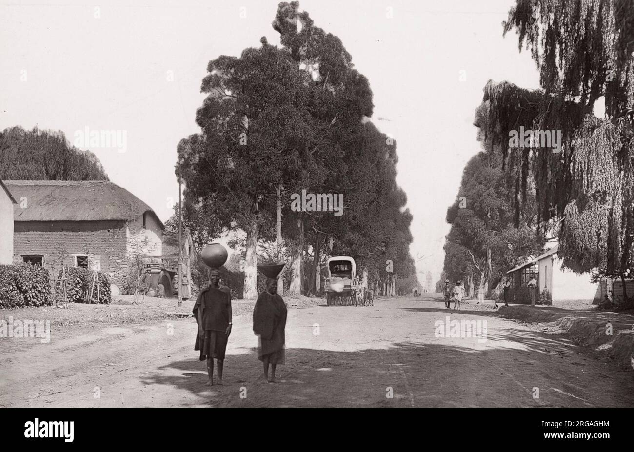 Photographie vintage du XIXe siècle : Church Street Pretoria, Afrique du Sud. Banque D'Images