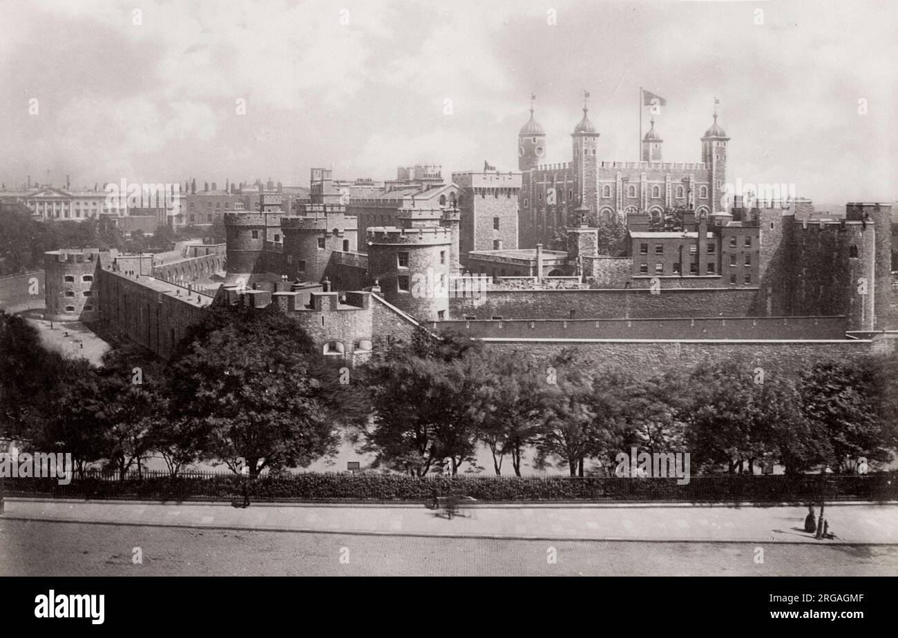Photographie d'époque du XIXe siècle : Tour de Londres Banque D'Images