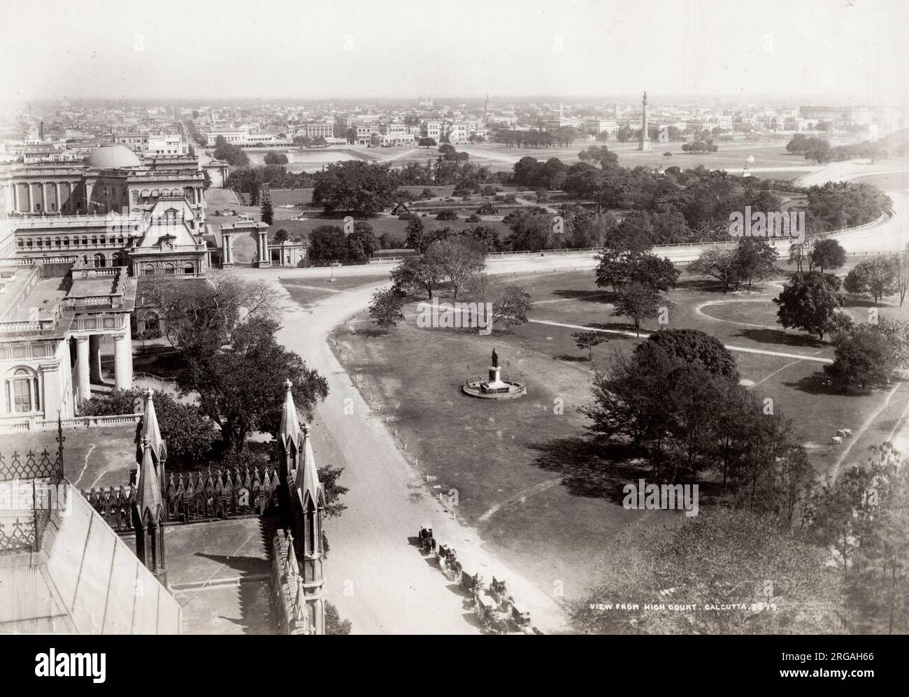 Photographie du XIXe siècle : vue de la haute Cour, Calcutta, Kolkata, Inde. Banque D'Images