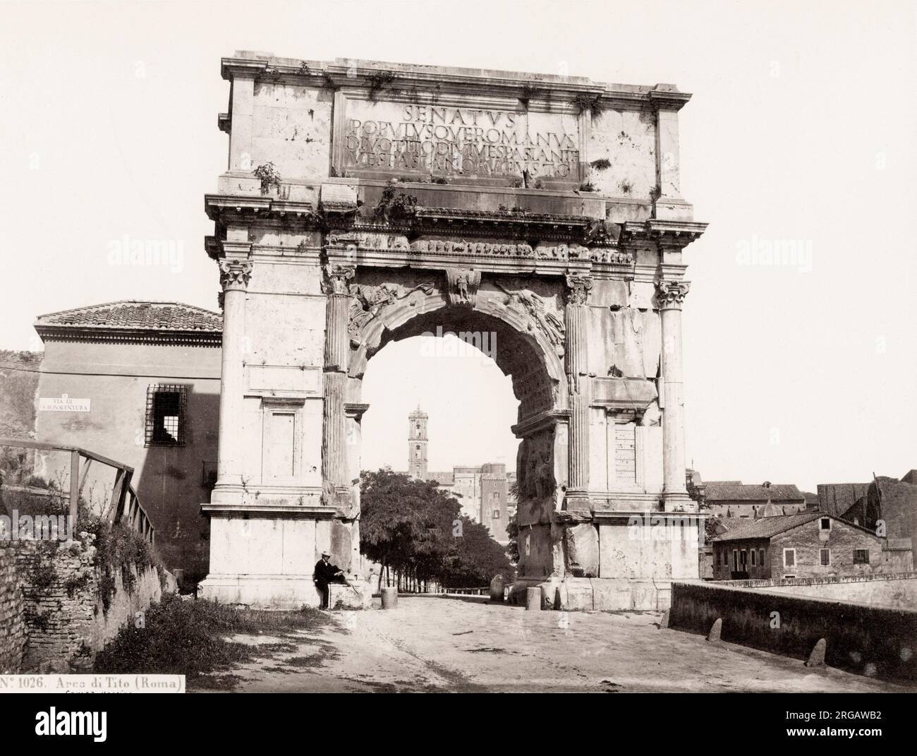 Photographie vintage du 19th siècle: Italie - Arc de Titus, Rome. Banque D'Images