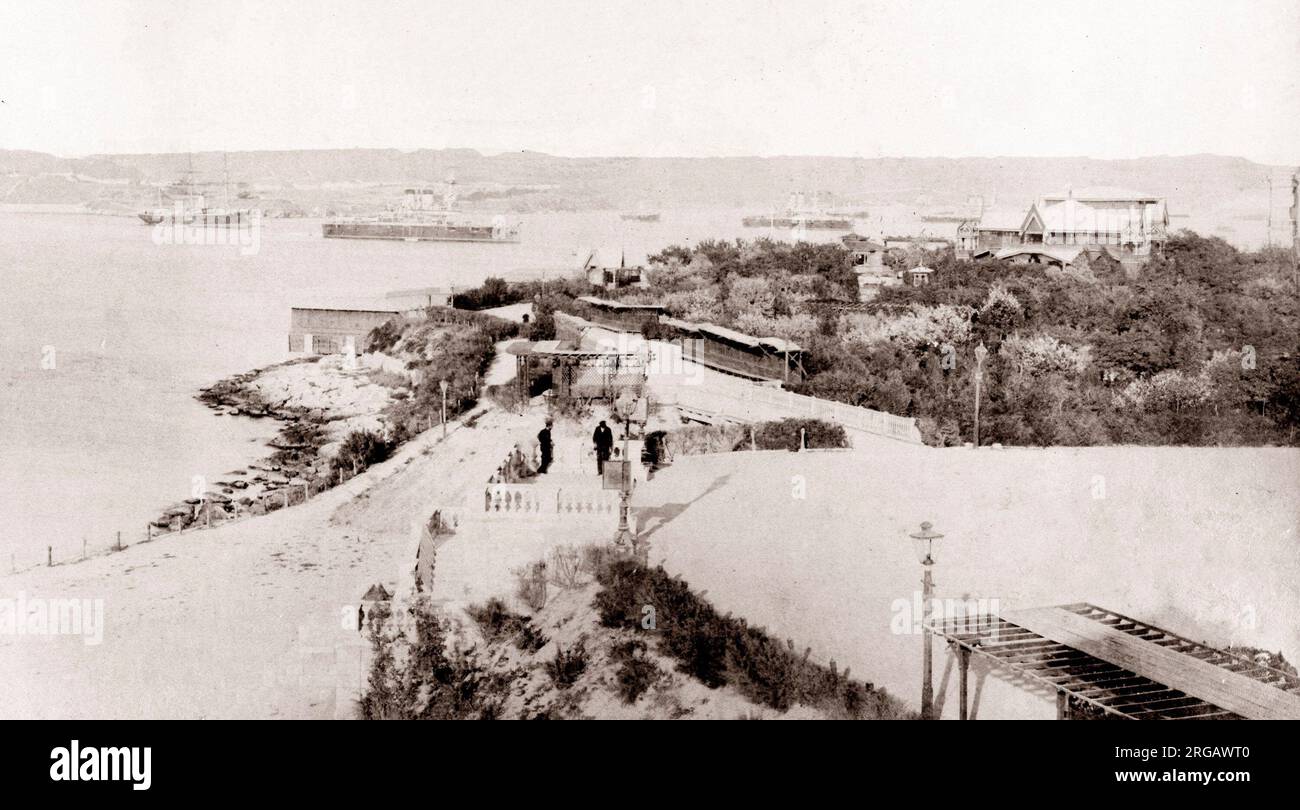 19e siècle vintage photo Russie - Sébastopol Sébastopol, en Crimée, Ukraine Harbour Banque D'Images