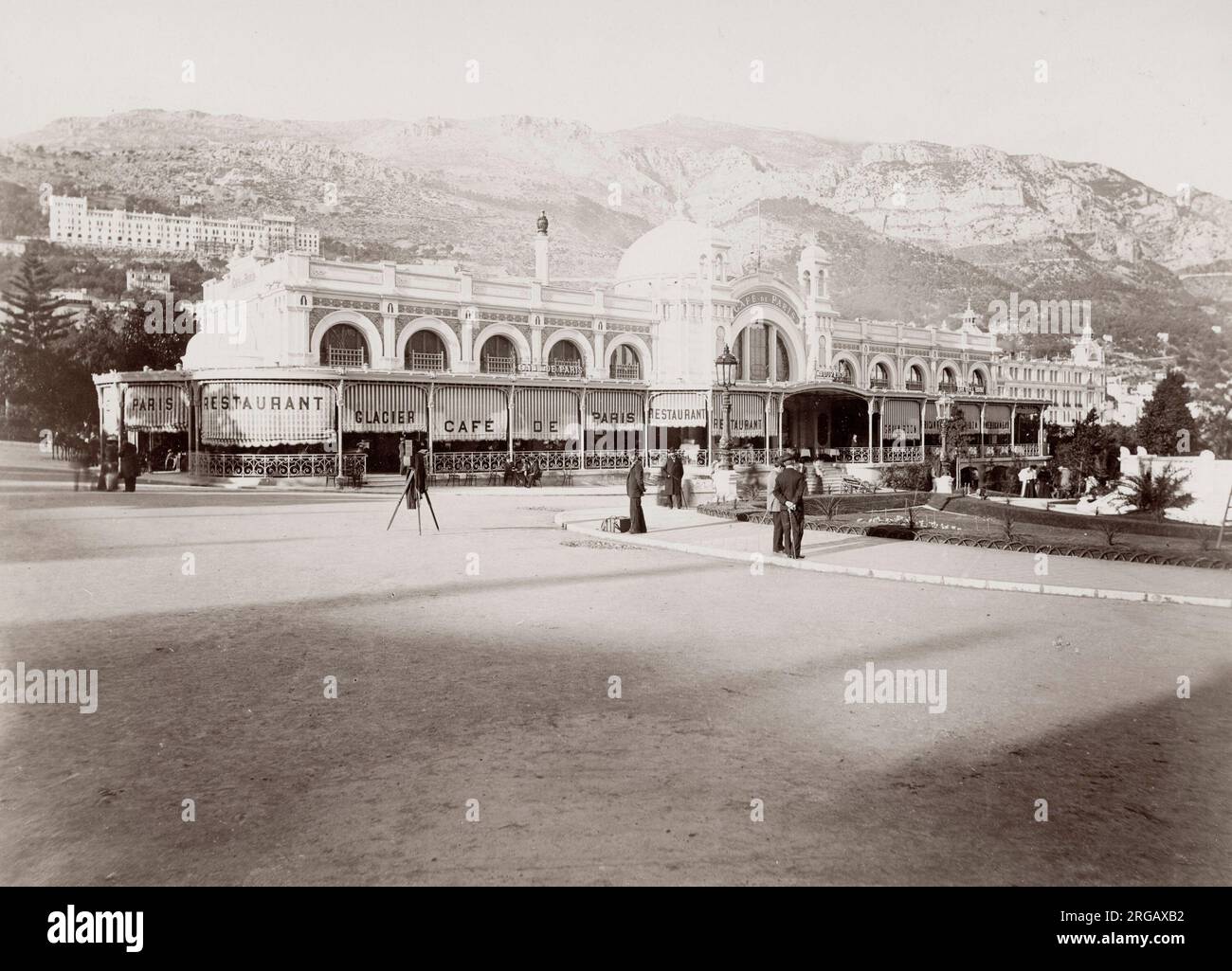 Photo du XIXe siècle : café de Paris, Monte Carlo, Monaco. Banque D'Images