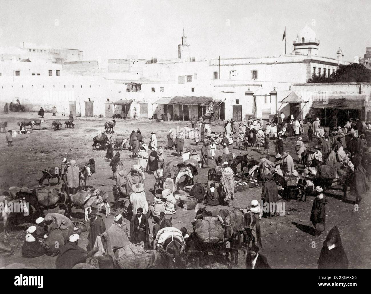 Marché, Tanger, Maroc, c.1890's Banque D'Images