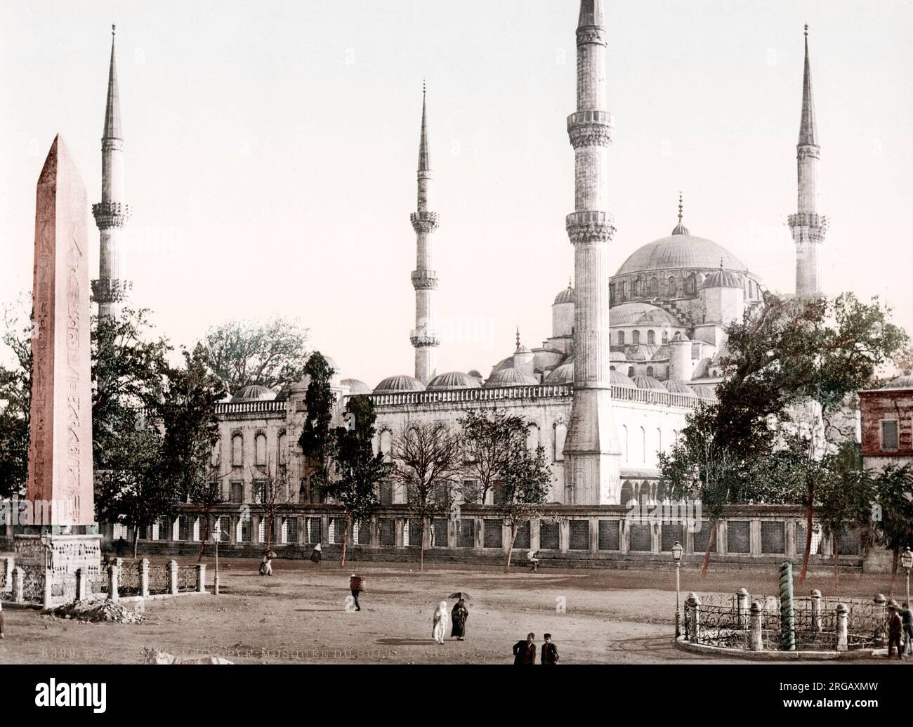 C.1890s Turquie Istanbul Constantinople - photochrome Mosquée Sultan Ahmed Banque D'Images