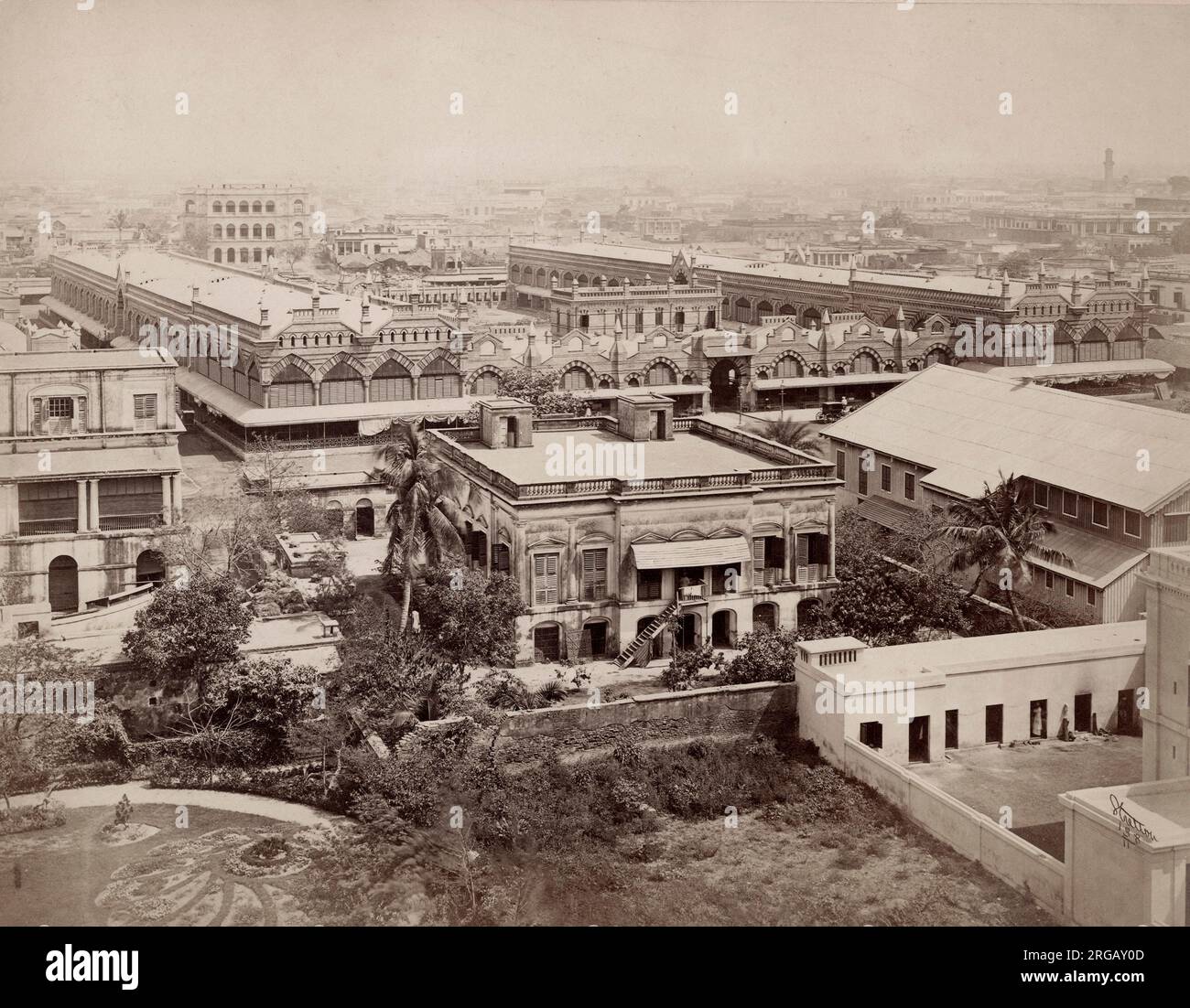 Photo du XIXe siècle : vue de Calcutta, Kolkata, Inde. Banque D'Images