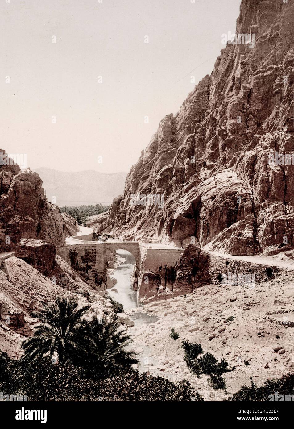 Vintage 19e siècle / 1900 photo: El Kantara gorge, Algérie. Banque D'Images