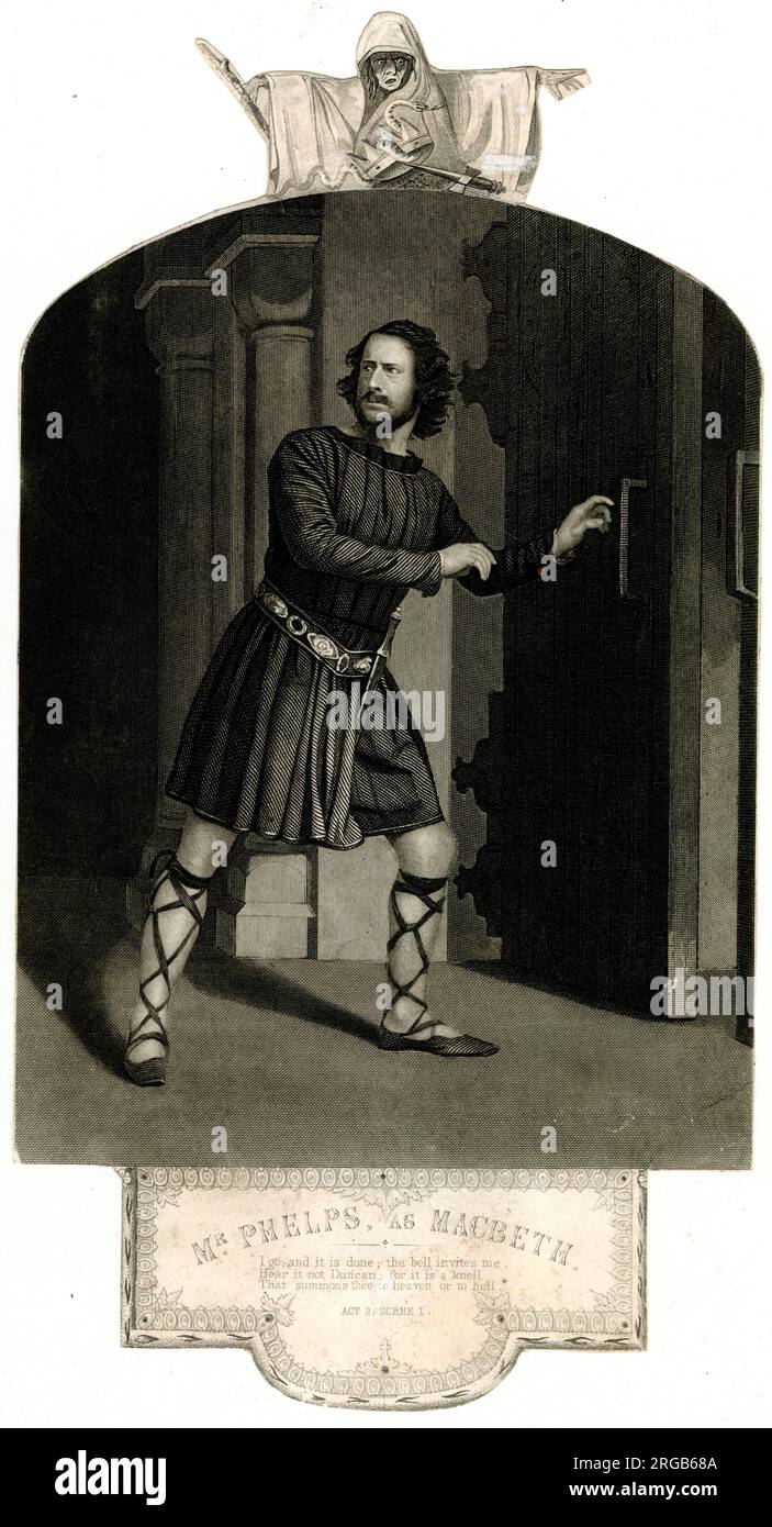 Samuel Phelps, acteur, comme Macbeth de Shakespeare au Sadler's Wells Theatre, Londres Banque D'Images