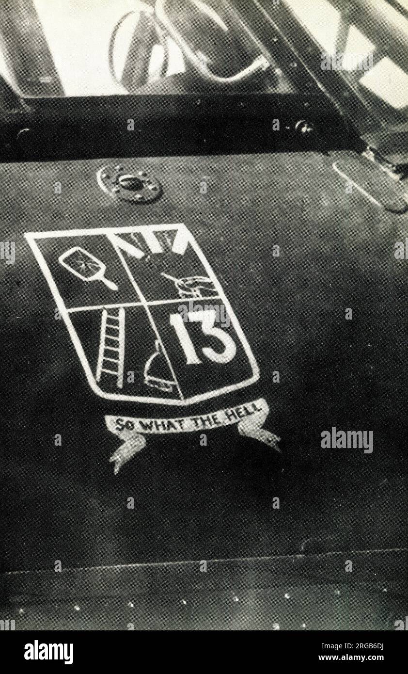 Bad Luck Crest, une forme d'héraldique moderne conçue par un pilote de chasse qui s'est échappé de Dunkerque en WW2 Banque D'Images