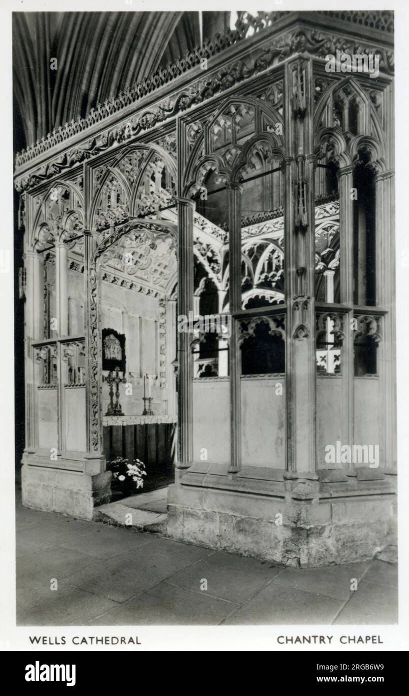 Cathédrale de Wells - Chantry Chapel - Wells, Somerset, Angleterre. Banque D'Images