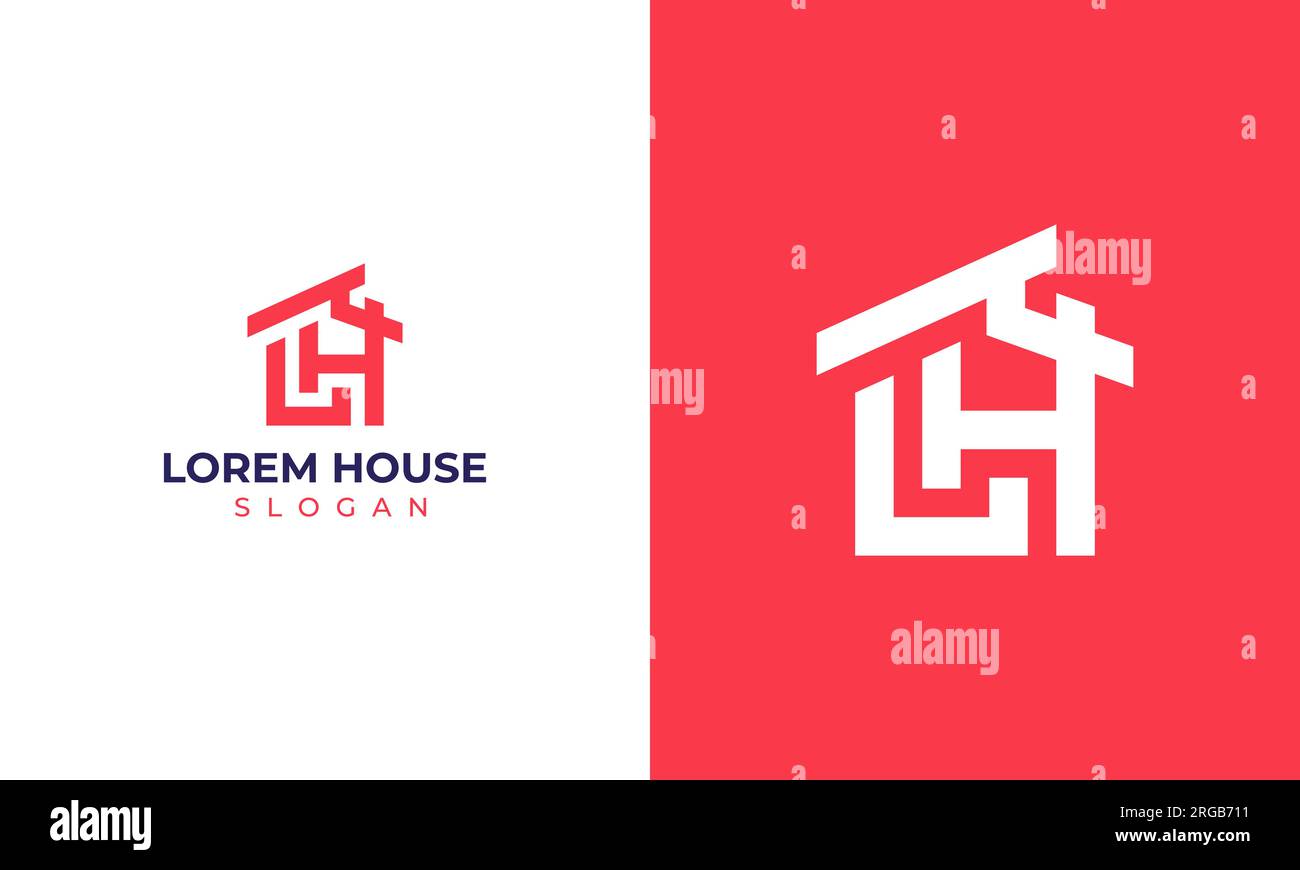 Conception de logo de maison LH ou HL. Logo immobilier LH simple et moderne Illustration de Vecteur