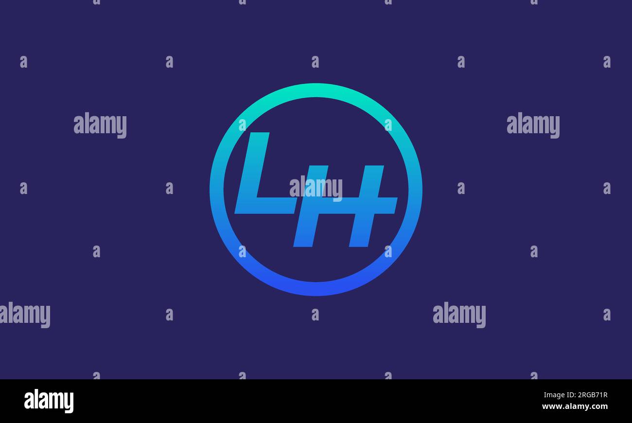 Logo LH dans le cercle comme un changement de vitesse Illustration de Vecteur