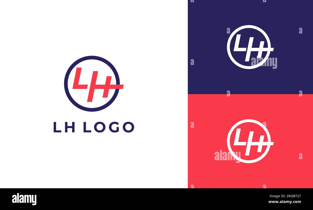 Logo LH dans le cercle comme un changement de vitesse Illustration de Vecteur