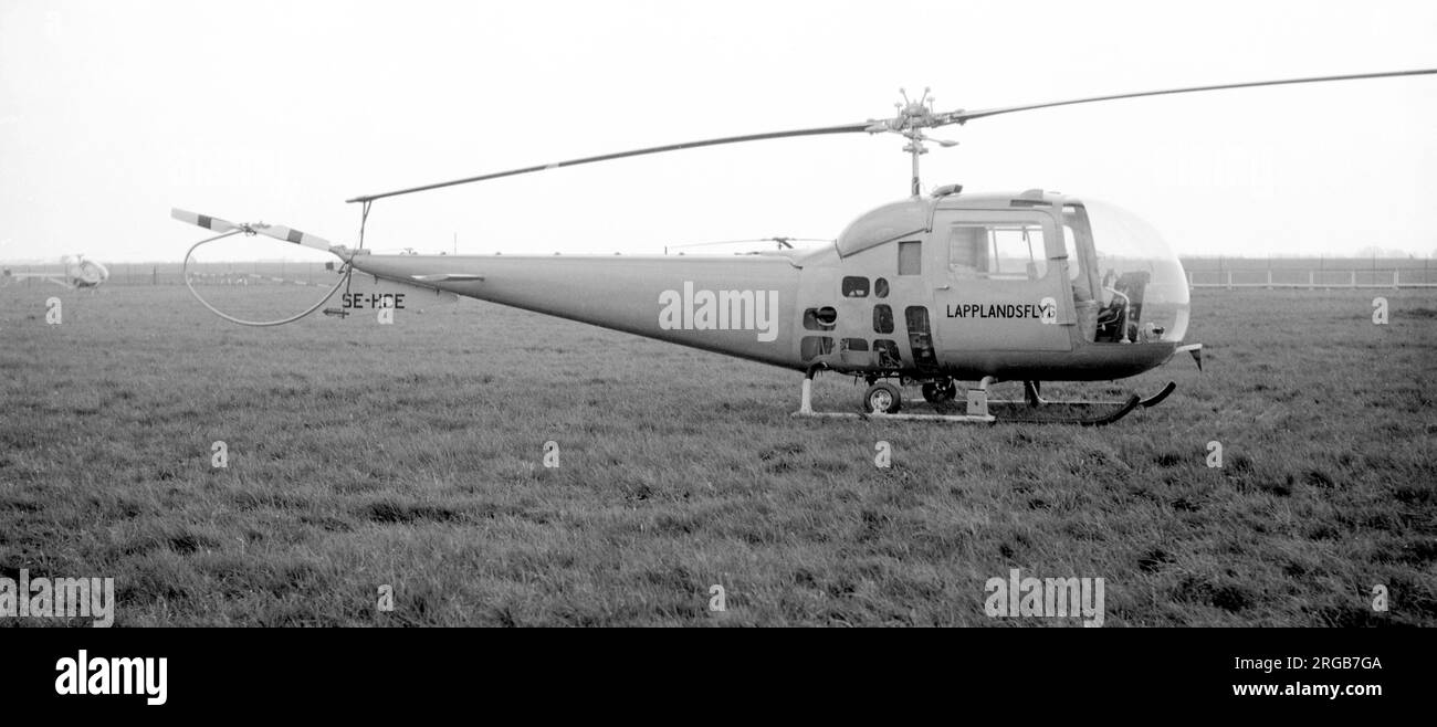 Agusta-Bell 47J-2 Ranger se-HCE (msn ), de Lapplandsflyg AB, au salon de l'air de Hanovre, le 02 mai 1964. Banque D'Images