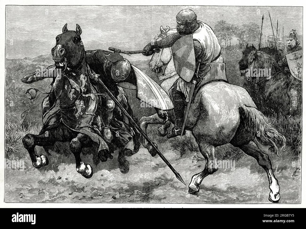 Mort de Sir Henry de Bohun, tué par la hache de Robert Bruce à la bataille  de Bannockburn, le 23-24 juin 1314, dans le cadre de la première guerre  d'indépendance écossaise Photo