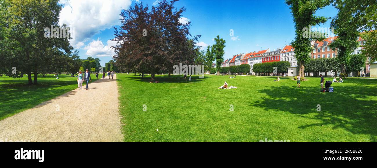 Copenhague Château Rosenborg jardin du roi (Kongens Have), parc public dans le centre de Copenhague, vue panoramique. Banque D'Images