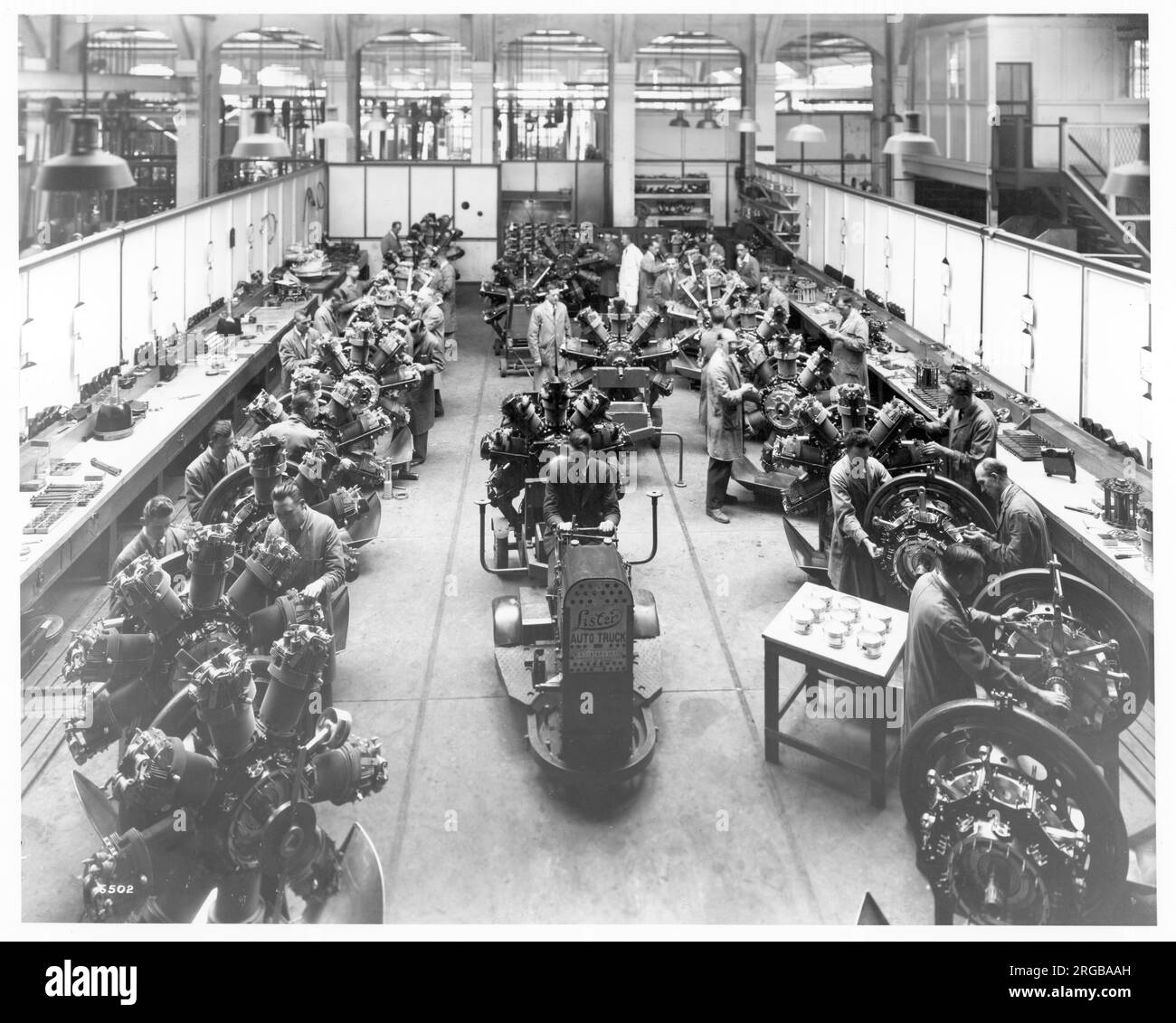 Bristol Airplane Company - Bristol Mercury, moteur radial 9 cylindres, atelier d'assemblage final. Banque D'Images