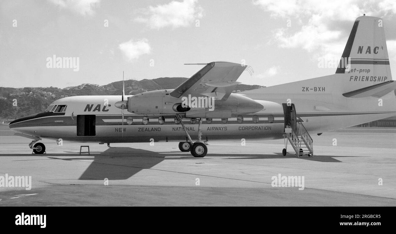 Fokker F27-1020 Friendship ZK-BXH 'Koropio' (msn 10190), de N.A.C. (National Airways Corporation), à Wellington, Nouvelle-Zélande. Banque D'Images