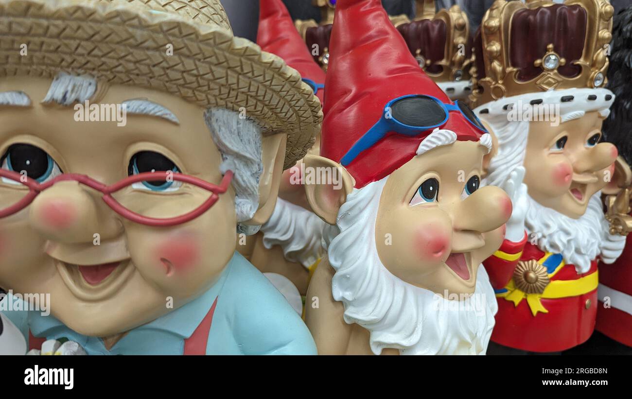 Gnomes de jardin dans la boutique Banque D'Images