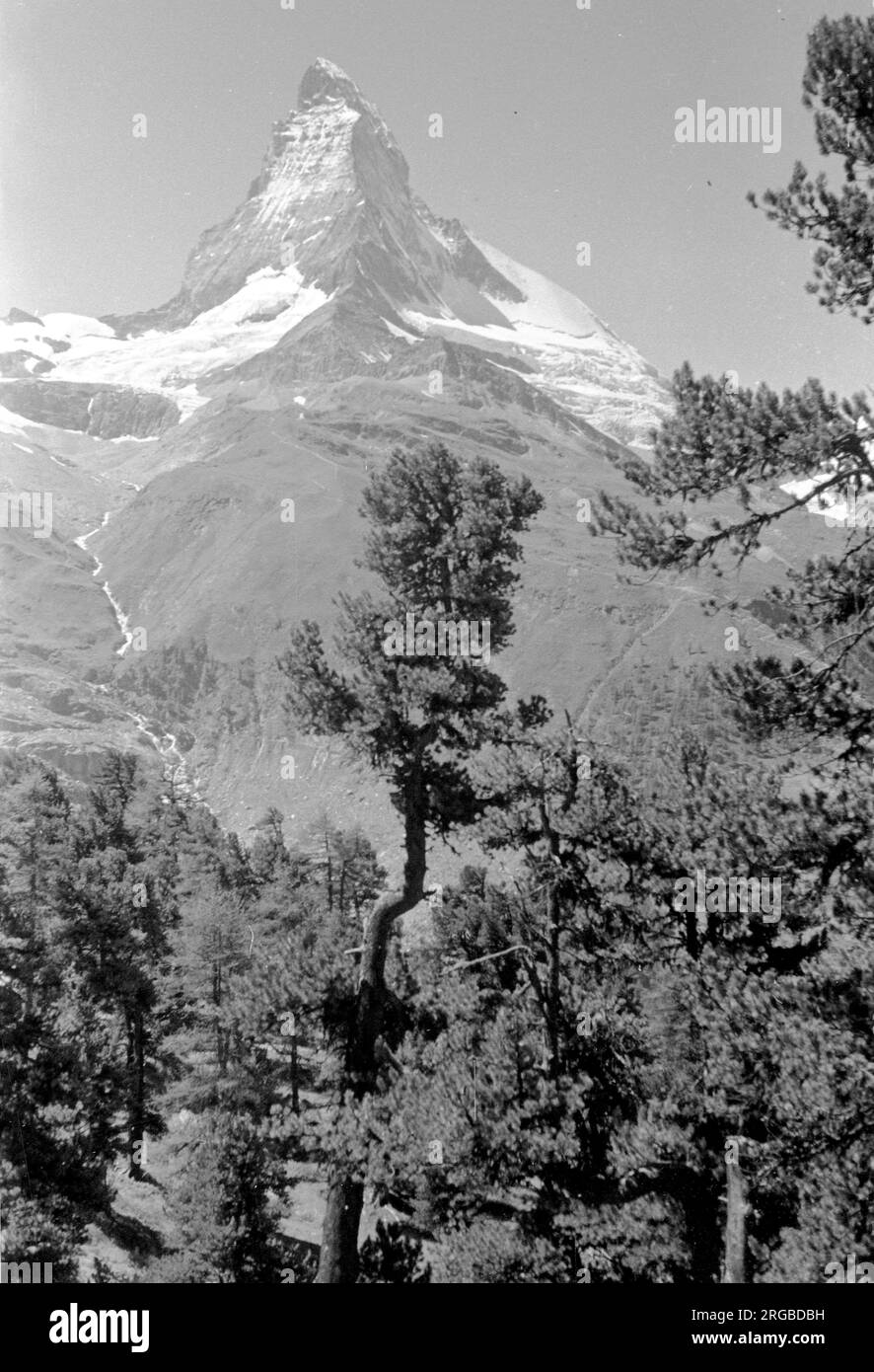 Tirage Albuminé Vintage Du Cervin (Alpes) - Circa 1885 - Format 20x27 Cm - Collection Photo
