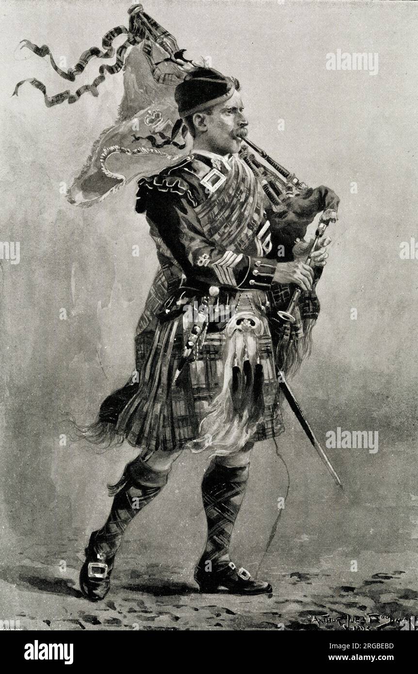 Highland Scots Piper par Arthur Jule Goodman Banque D'Images