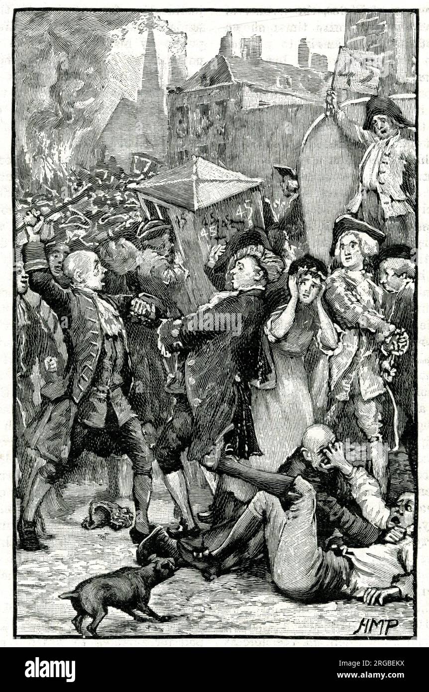 Wilkes et Liberty, s'émeute à l'incendie du journal 'The North Briton' Banque D'Images
