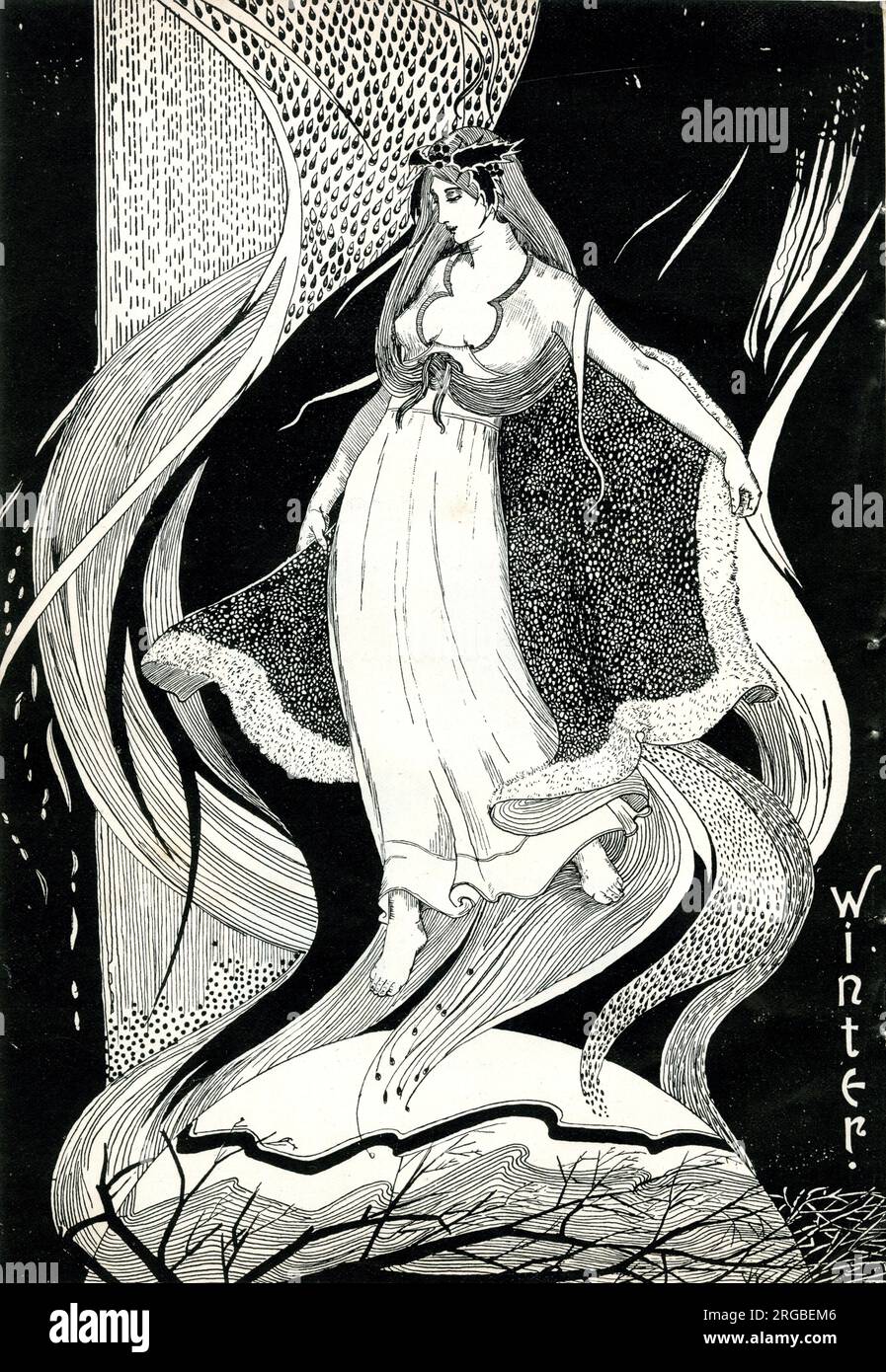 Imprimé hiver, Art nouveau de Bertram Mackennal Banque D'Images