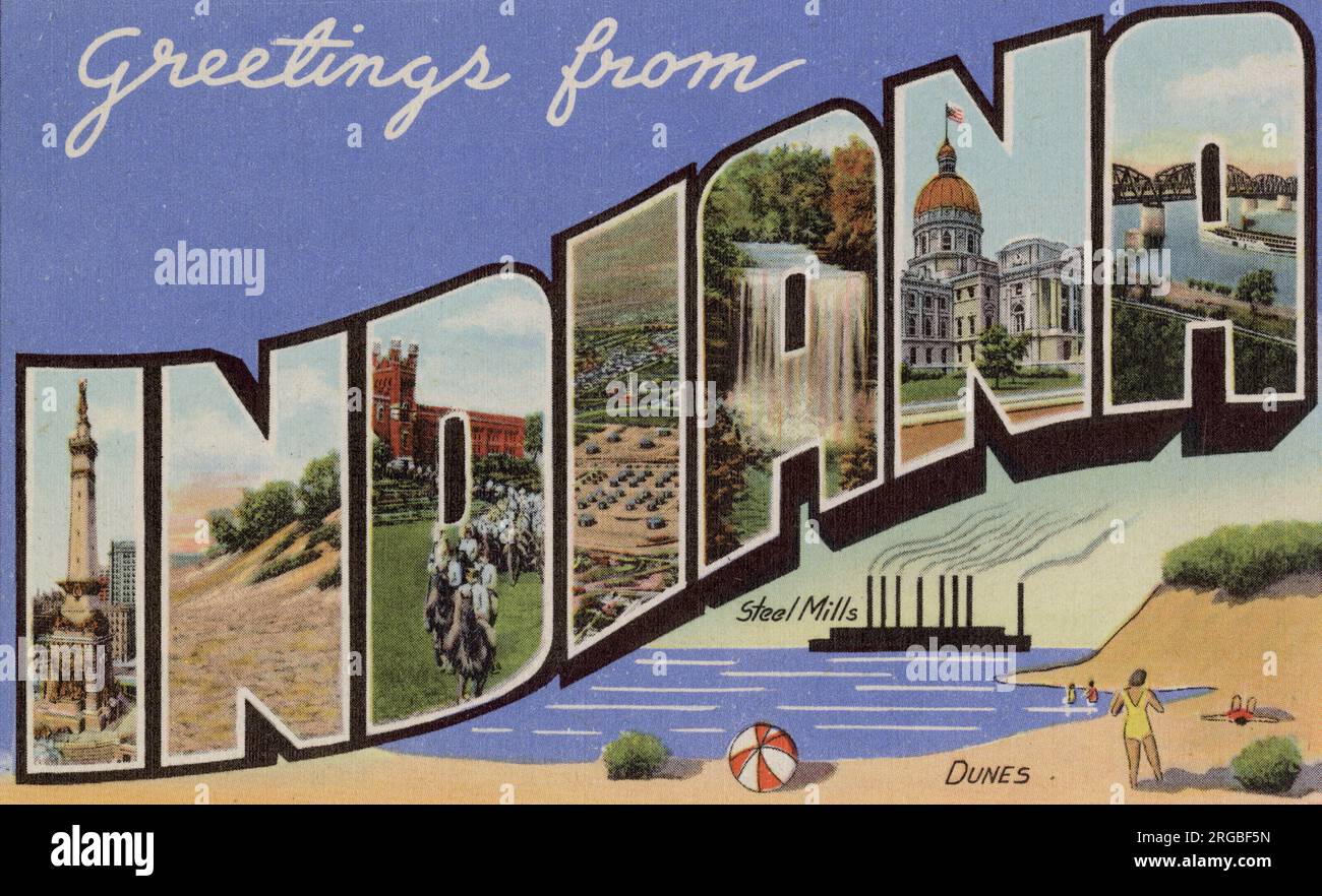 Salutations de Indiana, USA Banque D'Images