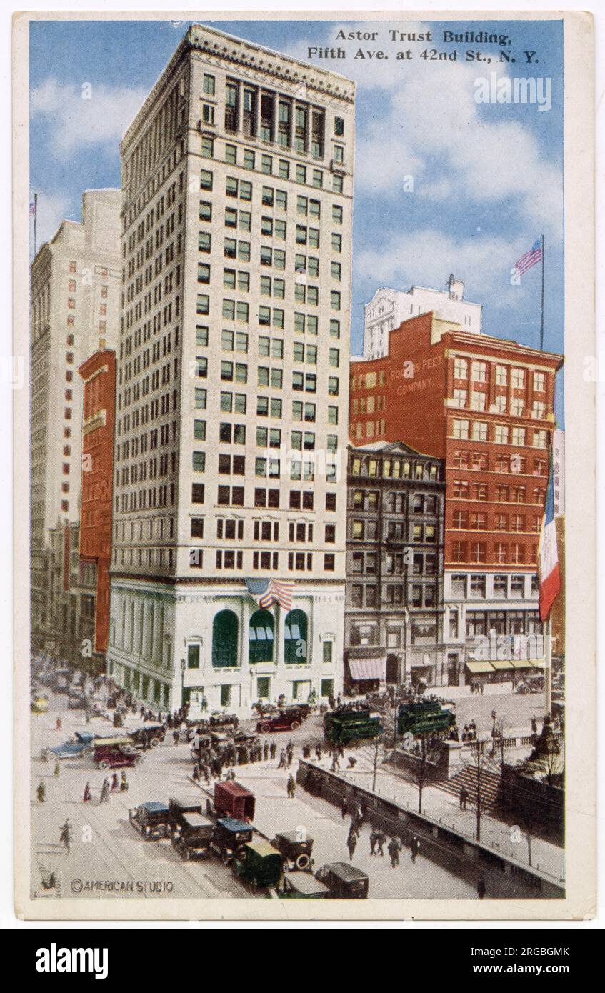 Astor Trust Building, angle de la Cinquième Avenue et de la 42e rue, New York, États-Unis Banque D'Images
