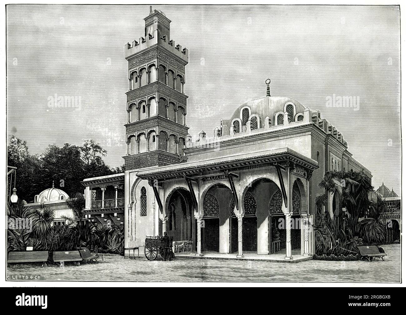 Pavillon algérien, exposition universelle de Paris, 1889 Banque D'Images Pavillon algérien, exposition universelle de Paris, 1889 Banque D'Images