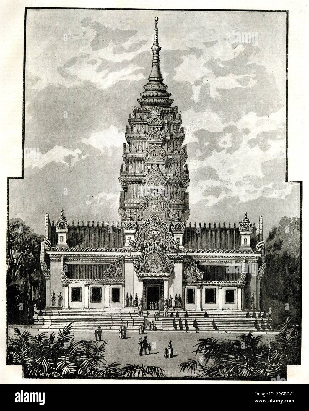 Pagode d'Angkor, exposition universelle de Paris, 1889 Banque D'Images Pagode d'Angkor, exposition universelle de Paris, 1889 Banque D'Images
