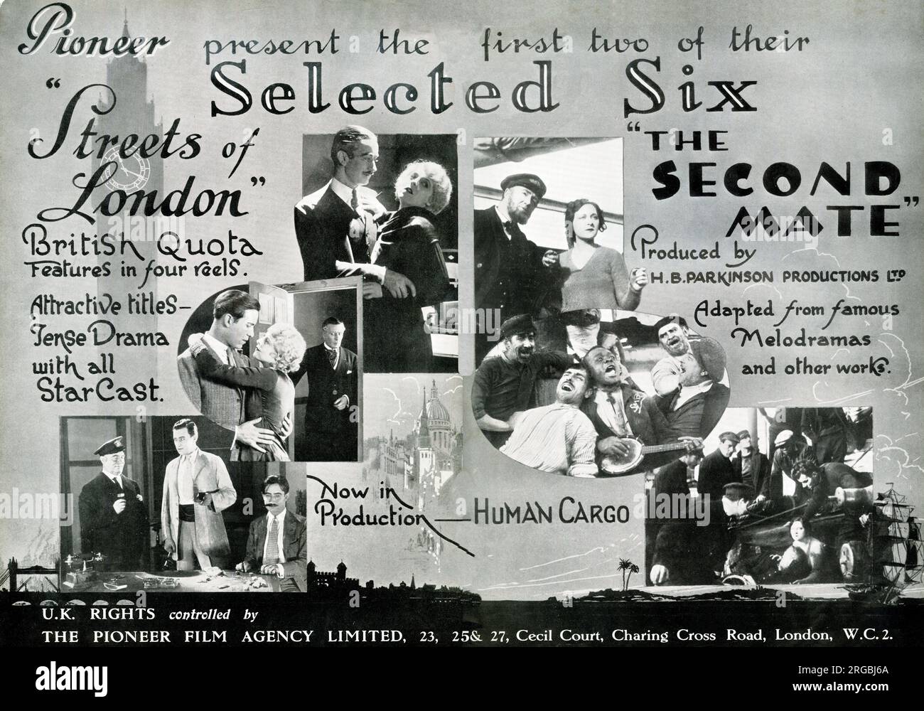 Deux films Pioneer, Streets of London, and the second Mate - et maintenant en production, Human Cargo Banque D'Images
