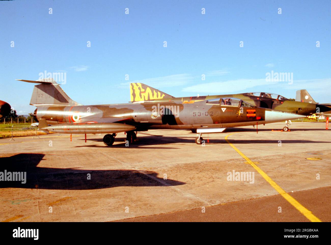 Aeronautica Militare italiano - Lockheed F-104S Starfighter MM6824 / 53-02 (msn 1124), de 53 Stormo, 21 Gruppo, à RAF Fairford pour le Royal International Air Tattoo le 20 juillet 1991. (Aeronautica Militare italiano - aviation italienne) Banque D'Images